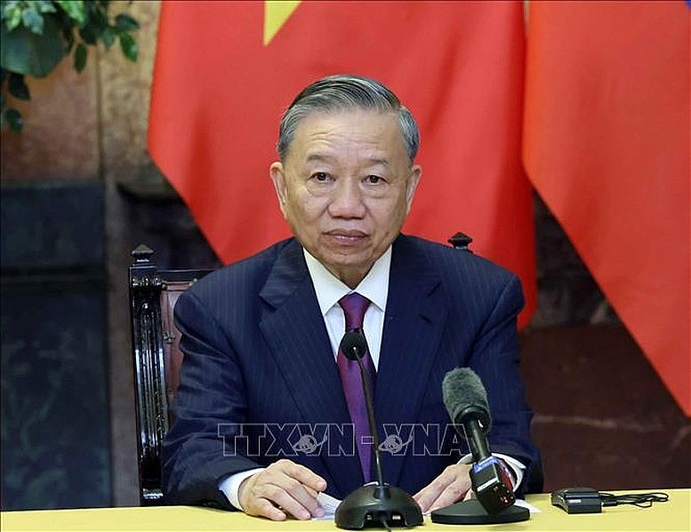 Chủ tịch nước Tô Lâm phát biểu tại cuộc họp báo chung - Ảnh: TTXVN