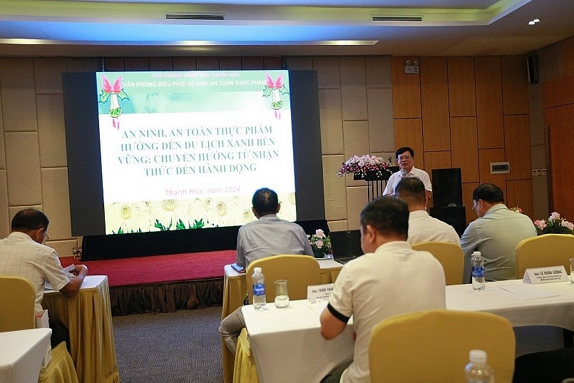 Ông Hà Văn Giáp, Chánh văn phòng điều phối về vệ sinh An toàn thực phẩm tỉnh Thanh Hoá phát biểu