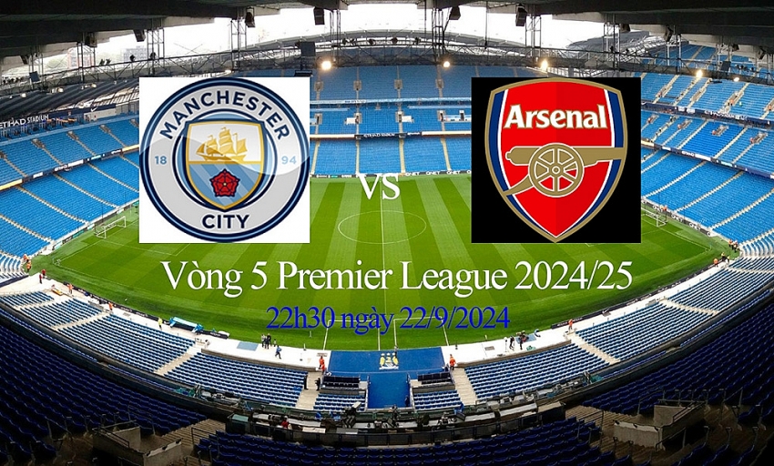 Cuộc đại chiến giữa Man City và Arsenal vào lúc 22h30 ngày 22/9 