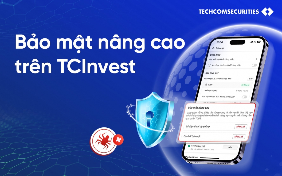 Techcom Securities (TCBS) tăng cường bảo mật và an toàn giao dịch trên nền tảng số