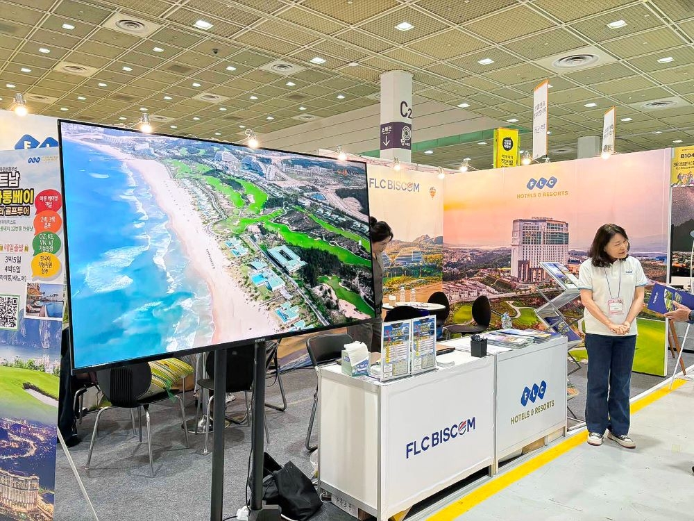 Gian hàng FLC Hotels & Resorts tại Hội chợ Travel Show Seoul 2024. Ảnh: FLC Hotels & Resorts