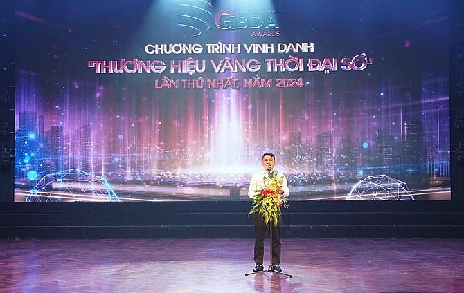 Nhà báo Nguyễn Viết Hưng - Tổng Biên tập Tạp chí Thương hiệu và Sản phẩm, Trưởng Ban Tổ chức phát biểu khai mạc.