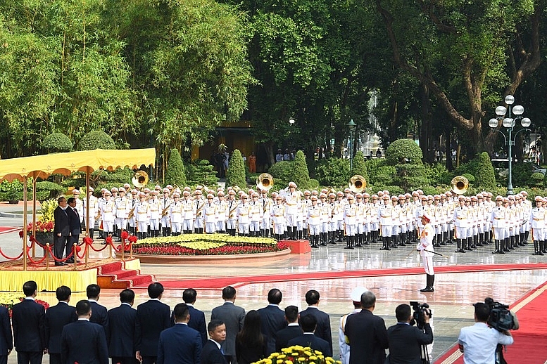 Thủ tướng Phạm Minh Chính chủ trì lễ đón Thủ tướng Trung Quốc Lý Cường tại Phủ Chủ tịch