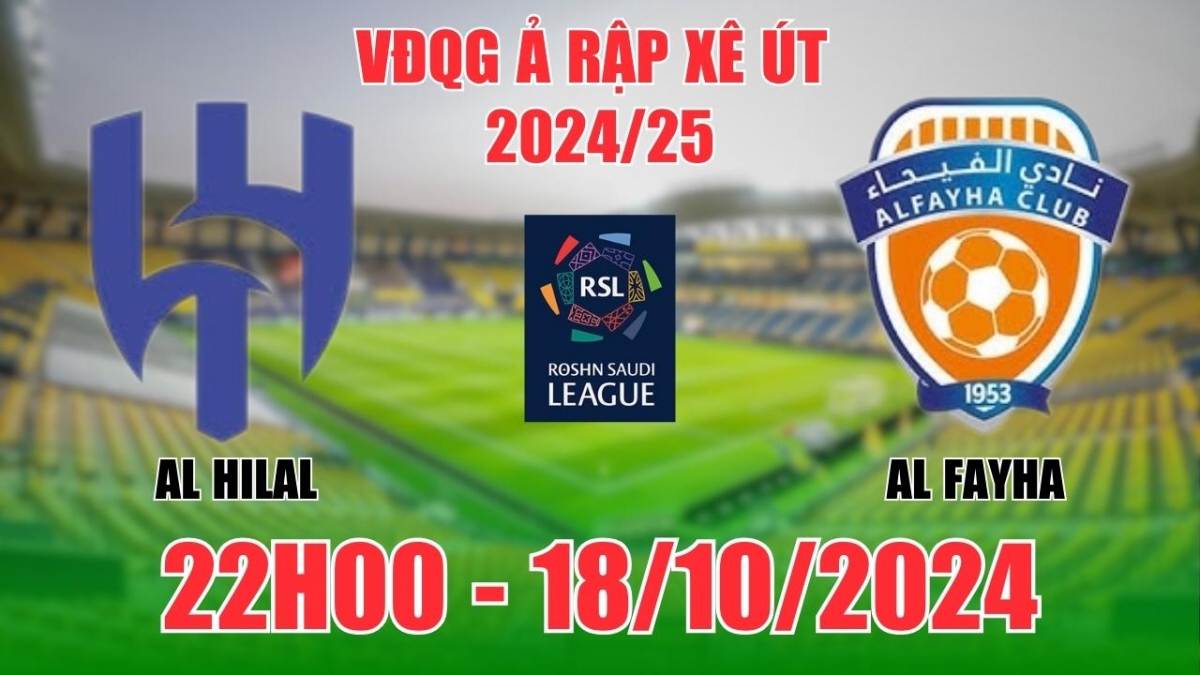 Nhận định, soi tỷ lệ Al Hilal vs Al Fayha 22h00 ngày 18/10, VĐQG Ả Rập Xê Út 2024/25