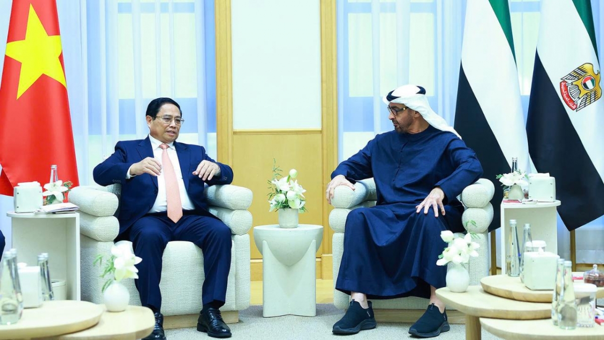 Thủ tướng Chính phủ Phạm Minh Chính và Tổng thống Sheikh Mohammed bin Zayed Al Nahyan nhất trí 6 trọng tâm ưu tiên hợp tác trong khuôn khổ quan hệ Đối tác Toàn diện - Ảnh: VGP