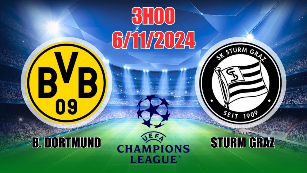 Nhận định, soi tỷ lệ Borussia Dortmund vs Sturm Graz (3h00, 6/11) vòng bảng Cúp C1 châu Âu 2024/25