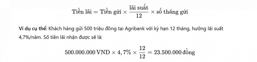 Lãi suất Agribank mới nhất tháng 11/2024: Gửi 500 triệu đồng kỳ hạn 12 tháng nhận lãi bao nhiêu?