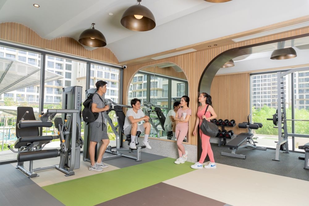 Phòng gym hiện đại, đa dạng thiết bị tại Masteri Center Point