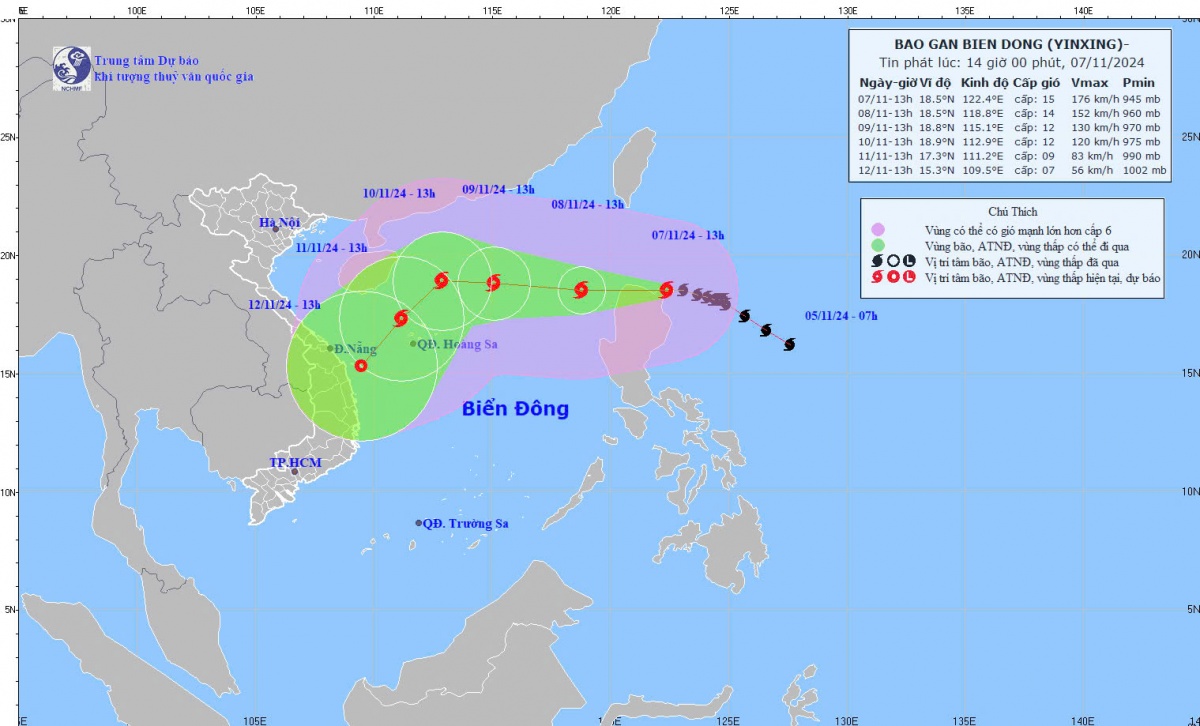 Bão Yinxing tiến vào Biển Đông ngày mai: Giật cấp 17, sóng cao tới 8m, cảnh báo khẩn