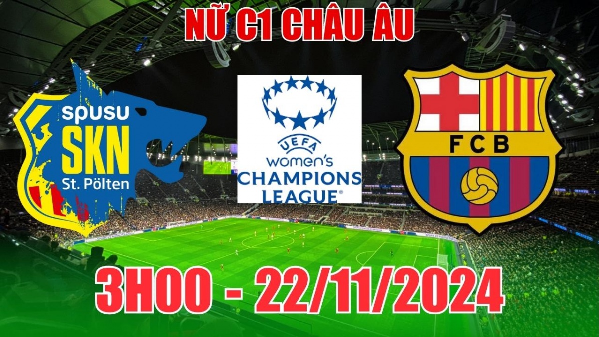 Nhận định, soi tỷ lệ Nữ St. Polten vs Nữ Barcelona 3h00 ngày 22/11, Cúp C1 Nữ châu Âu 2024/25