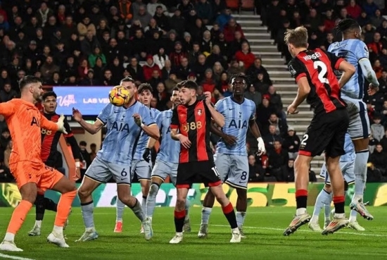 Kết quả vòng 14 Ngoại hạng Anh 2024/2025 hôm nay: Bournemouth vs Tottenham; Fulham vs Brighton