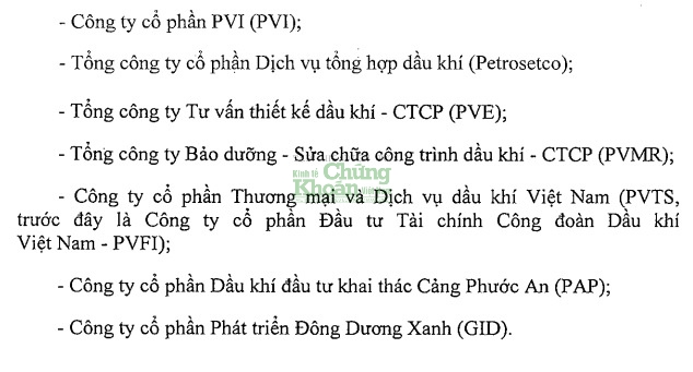 07 doanh nghiệp PVN sẽ thoái toàn bộ vốn