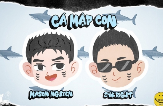 Lời bài hát "Cá Mập Con" - Mason Nguyễn (feat. 24K.RIGHT, HIPZ): Căng kiểu cắc cùm cum cắc cùm cắc cùm cum... Cá này được đấy trứ trứ trứ