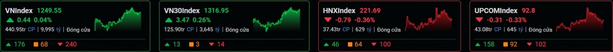 Diễn biến các chỉ số phiên 20/1