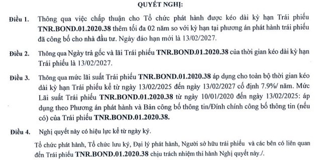 Điện Mặt Trời Trung Nam công bố kế hoạch mua lại trái phiếu trước hạn