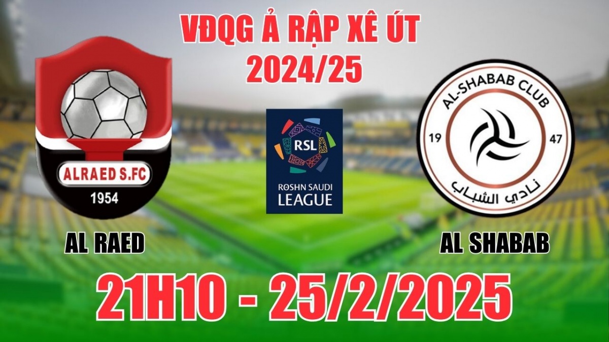 Nhận định, soi tỷ lệ Al Raed vs Al Shabab 21h10 ngày 25/2, bóng đá VĐQG Ả Rập Xê Út 2024/25