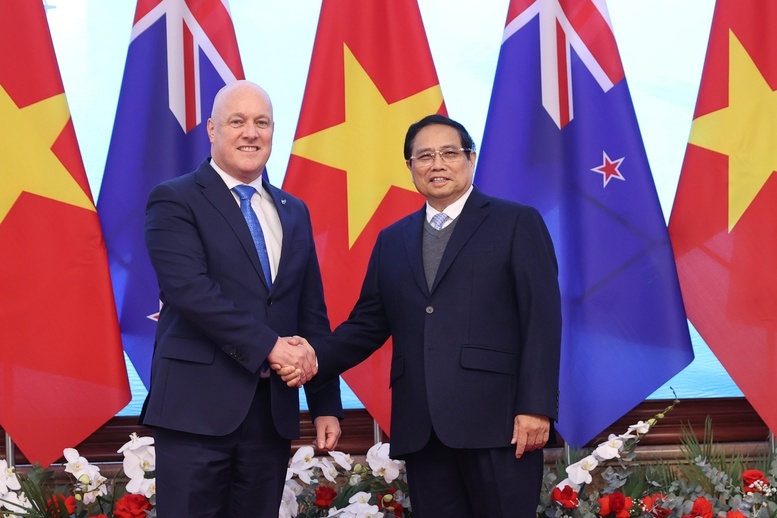 Thủ tướng Phạm Minh Chính và Thủ tướng New Zealand Christopher Luxon - Ảnh: VGP