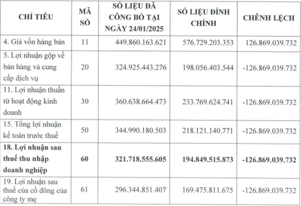 Viconship (VSC) mất hơn trăm tỷ lợi nhuận sau đính chính, lãi ròng 2024 không còn lập kỷ lục