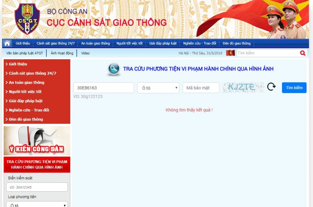 website csgtvn tra cuu thong tin giao thong se hoat dong tu ngay 0106