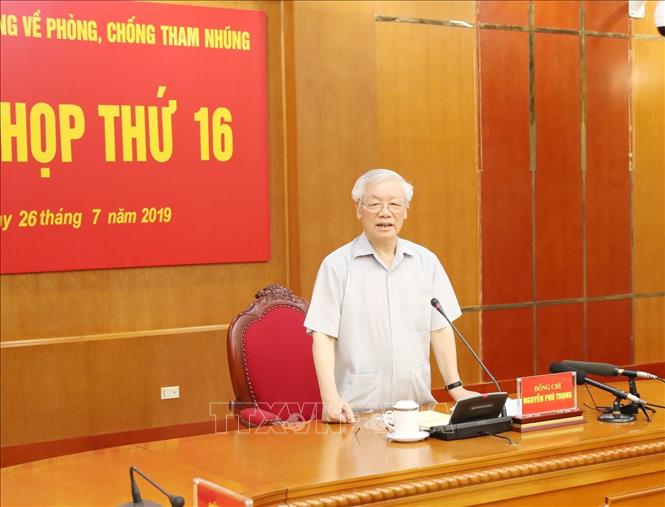 tong bi thu chu tich nuoc chu tri phien hop thu 16 ban chi dao trung uong ve phong chong tham nhung