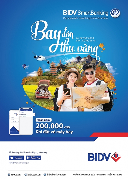 bay don thu vang cung bidv smartbanking