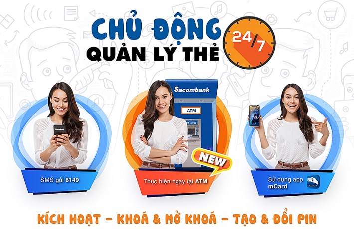 sacombank mo rong kenh cho khach hang chu dong quan ly the