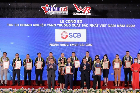 SCB được tôn vinh trong TOP 50 Doanh nghiệp tăng trưởng xuất săc nhất Việt Nam