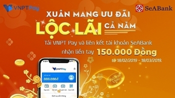 Lì xì cho khách mở tài khoản SeABank và kết nối ví điện tử VNPT Pay