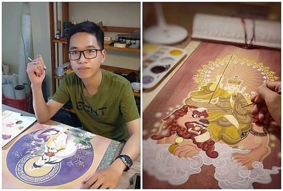 Hình ảnh Phật qua các nét vẽ bình dị của chàng họa sĩ trẻ