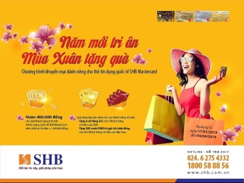 Chi tiêu thẻ tín dụng SHB Mastercard được hoàn tiền và nhận vàng SJC