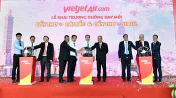 Tiếp tục mở rộng mạng bay quốc tế, Vietjet khai trương hai đường bay kết nối Cần Thơ với Seoul, Đài Bắc