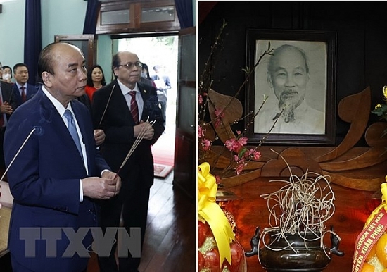 Chủ tịch nước dâng hương tưởng nhớ Chủ tịch Hồ Chí Minh tại Nhà 67