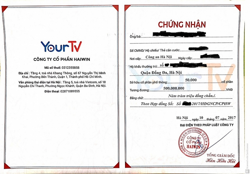 ctcp yourtv bi to huy dong von trai phep de chiem doat tai san