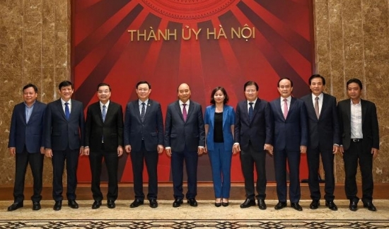 Thủ tướng Nguyễn Xuân Phúc làm việc với lãnh đạo chủ chốt TP Hà Nội