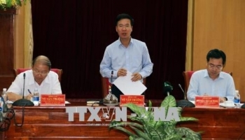 Trưởng ban Tuyên giáo Trung ương Võ Văn Thưởng làm việc tại Kiên Giang