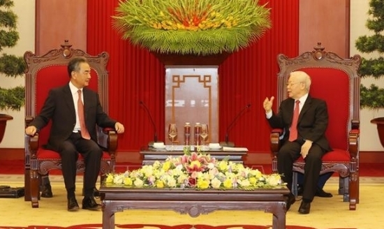 Tổng Bí thư Nguyễn Phú Trọng tiếp Ủy viên Quốc vụ, Bộ trưởng Ngoại giao Trung Quốc