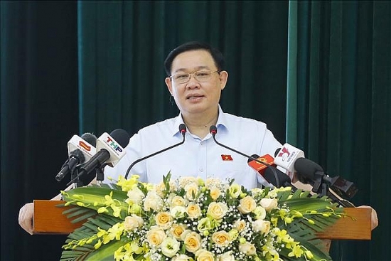 Chủ tịch Quốc hội Vương Đình Huệ tiếp xúc cử tri huyện Tiên Lãng, Hải Phòng