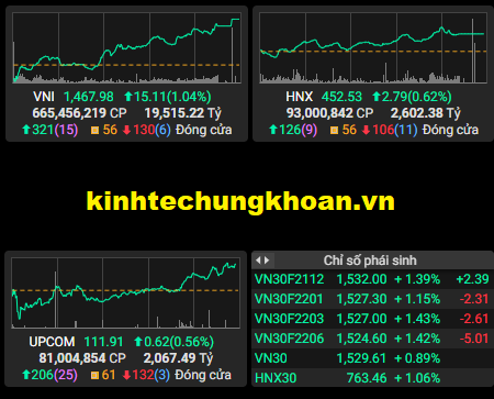 Chứng khoán phiên chiều 9/12: VN Index tăng 10 điểm, bộ đôi HNG và HAG được kéo trần