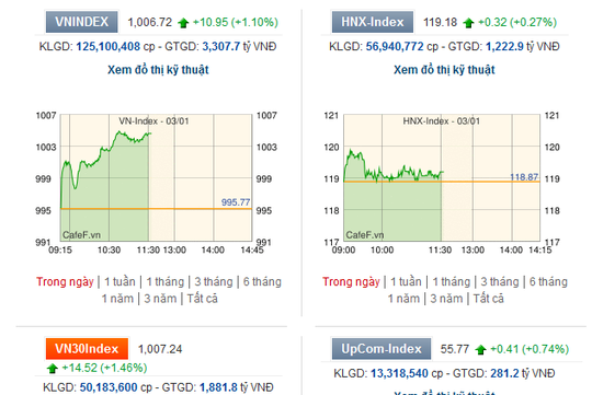 vn index vuot 1000 diem sau 10 nam