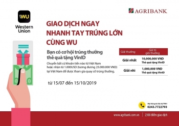 Agribank triển khai chương trình khuyến mại trúng lớn cùng Western Union
