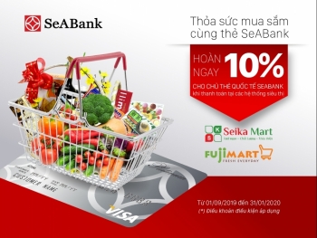 Hoàn tiền hấp dẫn lên tới 10% cho chủ thẻ quốc tế của SeABank