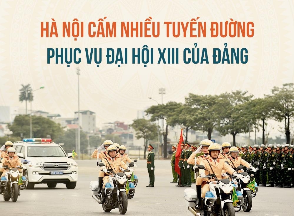 Hà Nội: Phân luồng giao thông phục vụ Đại hội Đảng toàn quốc lần thứ XIII