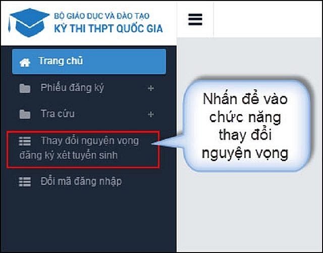 huong dan thi sinh thay doi nguyen vong xet tuyen dai hoc