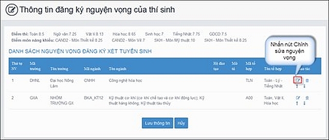 huong dan thi sinh thay doi nguyen vong xet tuyen dai hoc