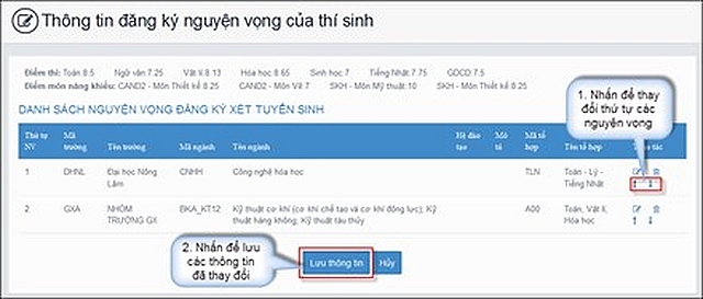 huong dan thi sinh thay doi nguyen vong xet tuyen dai hoc