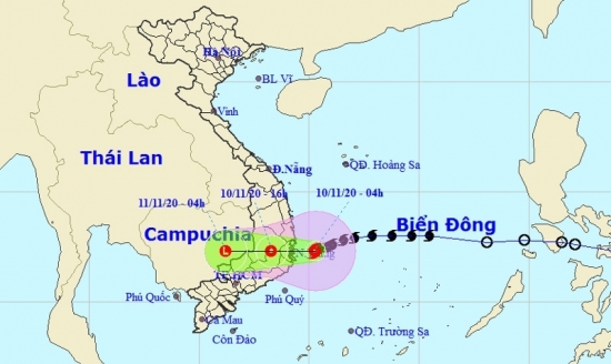 Bão số 12 đang áp sát vùng biển từ Bình Định đến Ninh Thuận