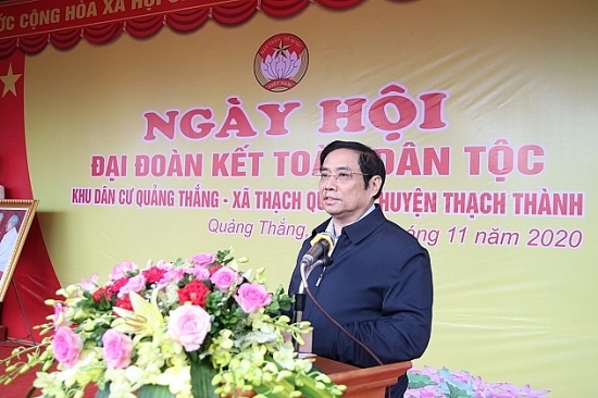 Trưởng Ban Tổ chức Trung ương Phạm Minh Chính dự ngày hội Đại đoàn kết tại huyện Thạch Thành