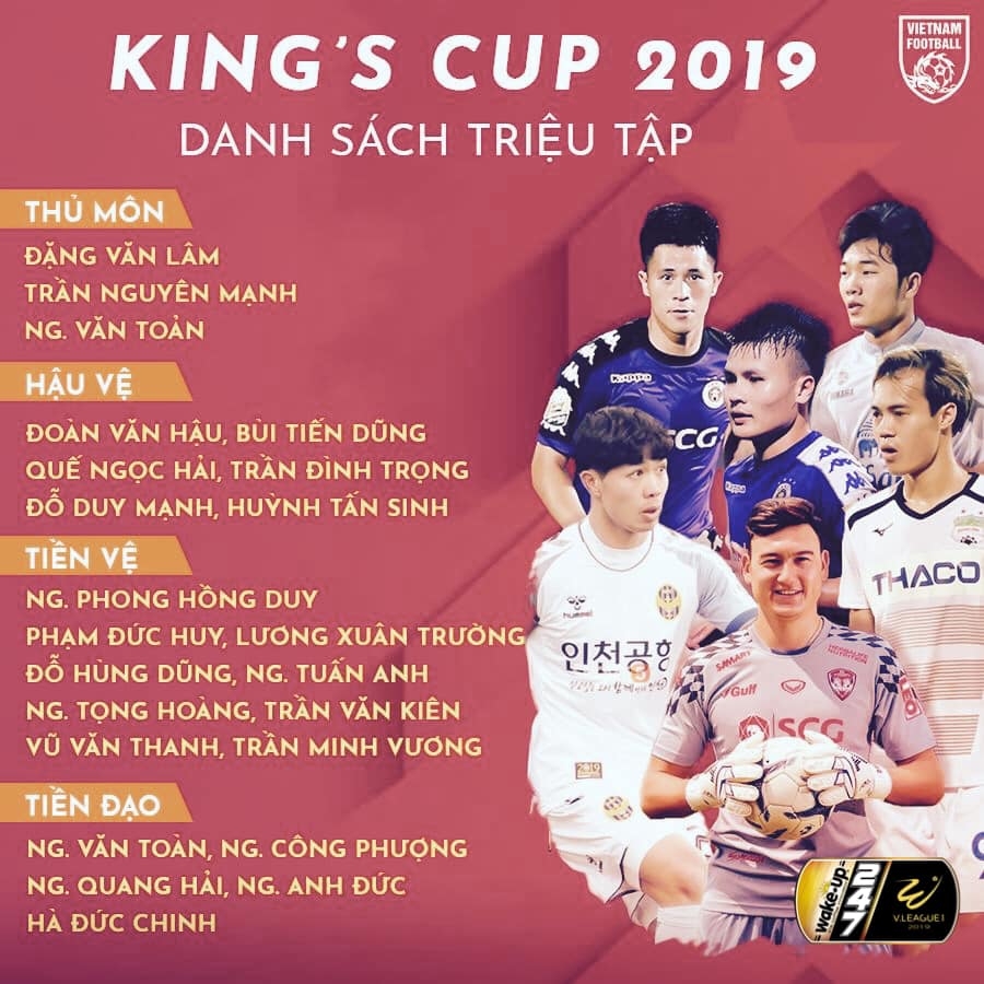 danh sach dtqg viet nam du kings cup 2019