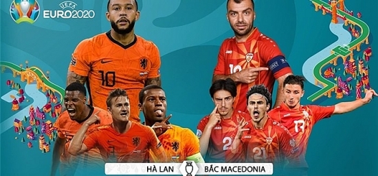 Bóng đá Euro 2021: Hà Lan vs Macedonia (23h00 ngày 21/06)