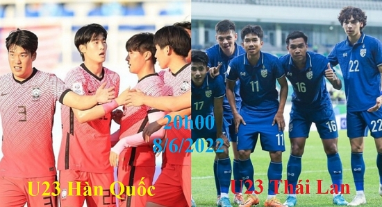 Bóng đá U23 châu Á: Trận đấu giữa U23 Hàn Quốc vs U23 Thái Lan, 20h00 ngày 8/6/2022